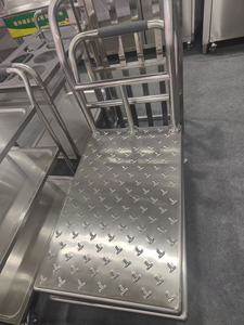 <span class=keywords><strong>Chariot</strong></span> à main pliable en acier inoxydable robuste avec plateforme plate et roues pour entrepôt, hôtel, restaurant, cuisine - Product Image 5