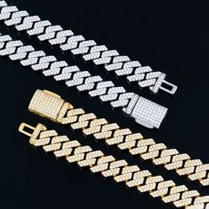 Cadena Cubana de Moissanita Color DEF, Chapado en Oro sobre Plata de Ley 925, Collar para Hombre, Versátil para Combinar con Diferentes Estilos de Ropa - Product Image 4