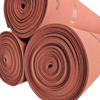 Rouleau de mousse de silicone à cellules ouvertes SHR-16-10, densité 160 kg/m³, épaisseur 10 mm, rouge, pour table de presse à chaud