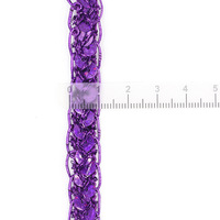 MEETEE XP375 Polyester 12m/rouleau 1cm de large, motif vague or et argent, bordure à paillettes laser pour vêtements