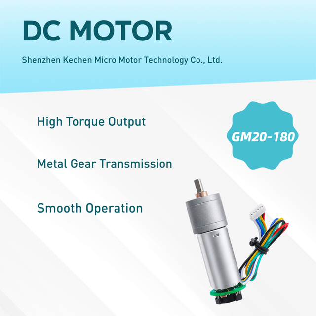 GM20-180 Miniature DC Gear Motor with Encoder, High Torque 20mm Metal Gearbox Motor for Mini Robots
