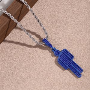 Collana con Ciondolo Billie Eilish Multicolore in Zirconia, Accessorio Hip Hop Trendy per Clavicola, Gioielli SC - Product Image 5