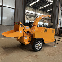 Broyeur de bois diesel multi-usages Broyeur de bois mobile monté sur pneu Broyeur de branches de noix de coco