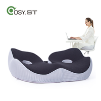 Coussin de siège personnalisé en mousse à mémoire de forme, ergonomique en forme de W, orthopédique, antidérapant, avec soutien du coccyx et des fesses, respirant et perforé