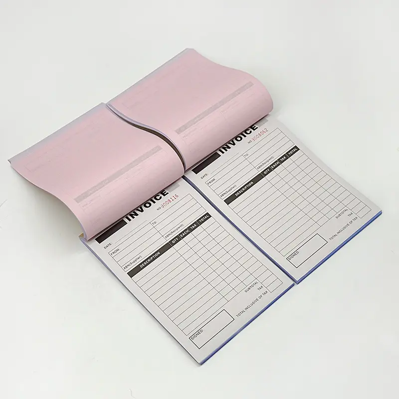 Custom Carbonless NCR Sales Invoice Form Books - NCR 2-Part Staple Manila Cover Personalized with Company recyclable