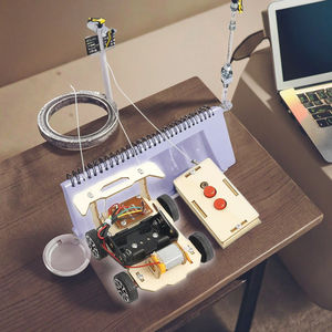 Vente chaude <span class=keywords><strong>Bois</strong></span> Science Jouets Éducatifs Puzzle Ensemble Assemblage Sans Fil Télécommande Voiture - Product Image 1