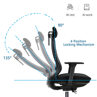 Fauteuil inclinable avec appui-tête réglable et soutien lombaire réglable Fauteuil de bureau ergonomique en maille à dossier haut Fauteuil pivotant pour ordinateur