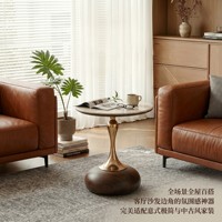 Table ronde minimaliste italienne, table basse ronde, table d'appoint simple et luxueuse, table d'appoint de canapé, petite table ronde