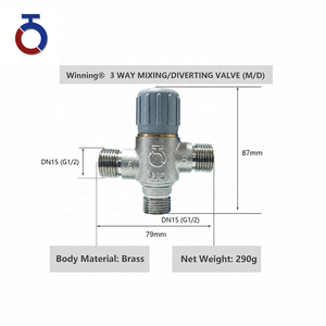 <span class=keywords><strong>Valvola</strong></span> di Miscelazione e Deviazione a 3 Vie in Ottone DN15 con Temperatura Regolabile 35 ℃   fino a 65 ℃   Fonte di Calore Ausiliaria per Scaldabagno a Pompa di Calore - Product Image 5