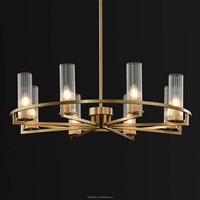 Lustres modernes de luxe léger pour salons, escaliers, salles à manger, hôtels. Lampes en cristal et en cuivre, fabrication sur mesure directe d'usine.