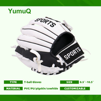Gant de baseball d'entraînement pour jeunes enfants YumuQ Factory Wholesale en PVC/PU simili cuir 8,5'' / 9,5'' / 10'' / 10,5''