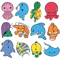 Kits de peinture diamant DIY sur le thème du transport, autocollants créatifs pour l'apprentissage ciblé, animaux de dessin animé et nature, pour les 4-12 ans, jouets à coller