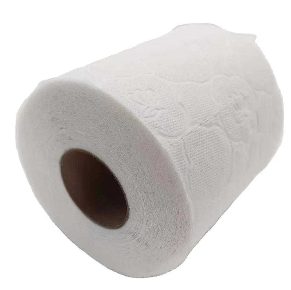 Papier toilette sans noyau en pâte de bambou vierge blanc de luxe papier toilette en bois ultra résistant au toucher propre 3 plis 2 plis