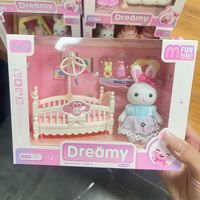 Meuble de jeu en plastique sur le thème du lapin et du gâteau, coiffeuse de simulation pour jeu d'imitation, cadeau pour cours de formation à l'interaction parent-enfant