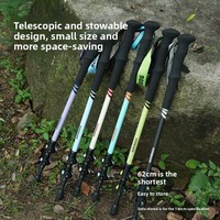Tongkat Trekking 3-bagian dari Aluminium Alloy dan Serat Karbon Kedenuo, Teleskopik Ultra-ringan, Dapat Dilipat dan Disesuaikan untuk Pria