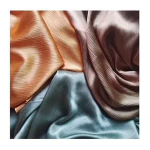 Customized Super Shiny Satin Crepe Fabric 100% Polyester Stretch Silk Satin Crepe Fabric For Lady Dress