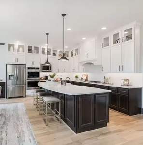 Encimera de cocina de piedra más popular, barra de comedor de madera, cocina, mesa de Isla de mármol con gabinete personalizado - Product Image 2