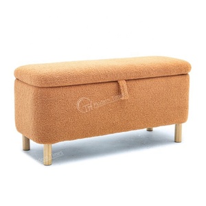 Nhà Sản Xuất Tùy Chỉnh Hiện Đại Lưu Trữ Boucle Phân Lối Vào Rắn Gỗ Chân Hình Chữ Nhật Ottoman Bọc Băng Ghế Dự Bị - Product Image 6