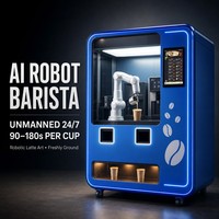 Distributeur automatique de café, robot, libre-service, commercial, 24h/24, kiosque à café sans surveillance