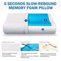 Kingworth Memory Foam Bett Orthopädisches Nackenkissen Visco Cool Memory Foam Kühlkissen mit Gel