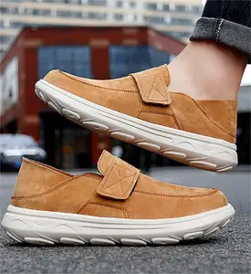 2024 New Retro Men Shoes Light Shock Absorbing Flat Sneakers Wholesale Customized Leather Loafers