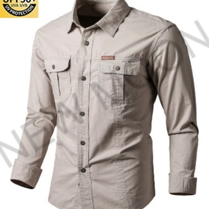 Camisa de Algodón de Alta Calidad Personalizada para Hombre, Manga Larga, Color Sólido, con Bolsillo, Corte Ajustado, Estilo Casual - Product Image 5