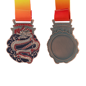 Medalla de Metal con Forma de Dragón, Premio para Competencia de <span class=keywords><strong>Artes</strong></span> Marciales y Lucha de Cultura Asiática JP0113 - Product Image 4