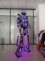 Costume de robot lumineux LED vert taille humaine pour performance sur scène, discothèque, bar, carnaval, événement