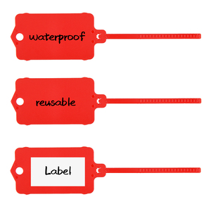 ป้ายพลาสติกเปล่าแบบใช้ซ้ำได้ สายรัดพลาสติกแบบมีรอยหยัก ขนาด 1.57*2.56 นิ้ว พร้อมป้ายฉลากขนาดใหญ่ - Product Image 1