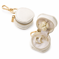Boîte à bijoux ronde personnalisable à double couche avec boucle, mini boîte cadeau portable pour bague, boucles d'oreilles, collier, présentoir à bijoux