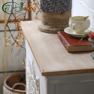 French Retro Embossed <b>Sideboard</b> Solid Wood Carved <b>Storage</b> Cabinet For Home Decor - Product Image 4