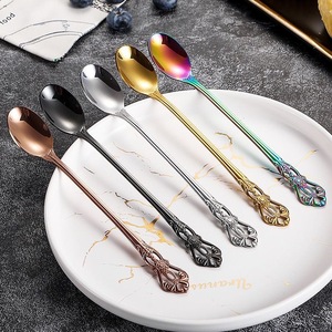 Cuillère à café vintage Royal Court, cuillère à glace rétro européenne, cuillères à dessert à long manche très tendance - Product Image 3