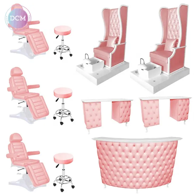 Juego de mesa y silla para manicura, silla de masaje y pedicura, sillas de spa para estudio