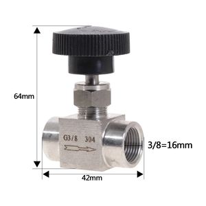 जल गैस तेल स्टेनलेस स्टील s304 ट्यूब 1/8 '1/4' 1/2 'आंतरिक धागा सुई वाल्व - Product Image 3