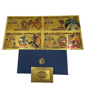 Free shipping new Japan anime Yu-Gi-Oh 1000 yen money 24k gold foil pet banknote