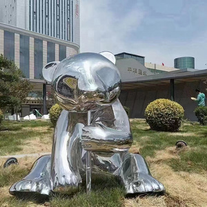 Stainless Steel Mirror Sculpture Animal Shape Outdoor Garden Decoration Freestanding Figure Art Piece - Product Image 1