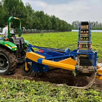 Machine récolteuse agricole automatique pour patates douces, ail, carottes et arachides, à attacher au tracteur