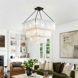 Custom Handmade Modern Luxury Brass Chandelier 20-<b>Light</b> Spanish Alabaster Pendant <b>Light</b> for <b>Dining</b> Room Villa Hotel OEM ODM - Product Image 2