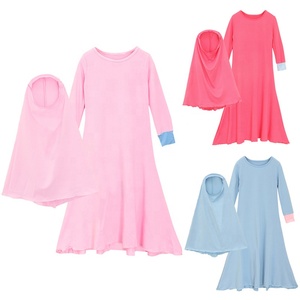 Girls Children's Spring and Autumn <strong>Models</strong> <strong>Abaya</strong> With Hijab for Kids - Product Image 1