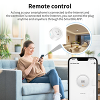 Prise murale intelligente WiFi Tuya OEM ODM 16A US, mini prise intelligente, commande à distance par application/voix, fonction de minuterie, compatible Alexa/Google Home