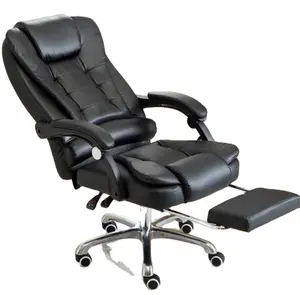 Silla de oficina para ordenador, persona perezosa, masaje de aprendizaje, Jefe, sillón reclinable, silla giratoria ergonómica de cuero otomano para el hogar