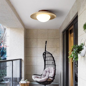 Exquisita Lámpara de Techo <span class=keywords><strong>LED</strong></span> Moderna Estilo Wabi Sabi, Cuadrada, con Cubierta de Aluminio y Travertino Amarillo, 3 Colores Cambiantes, Control Remoto, para Sala de Estar - Product Image 5