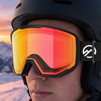 Lunettes de ski professionnelles anti-buée avec monture en TPU UV400, lunettes de snowboard pour équipement de sports d'hiver en plein air