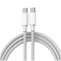 Cable de Carga USB-C Trenzado Personalizado de 60W 100W, Cable de Carga Rápida USB C a Tipo-C para iPhone 15 Pro Max