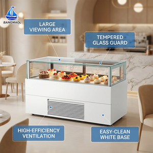 Vitrine Réfrigérée Commerciale BANGMAOL pour Sandwichs en Îlot avec Couvercle Coulissant en Verre, Présentoir Réfrigéré pour Gâteaux, Pâtisseries, Sushi et Fruits - Product Image 3