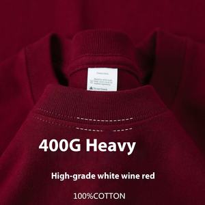 Heavy Cotton <strong>T</strong>-<strong>Shirt</strong> 400g Thick Impermeable Short Sleeve Solid Small <strong>Nose</strong> Loose Fit Plus Size Base Top for Men Women 100% Cotton - Product Image 4