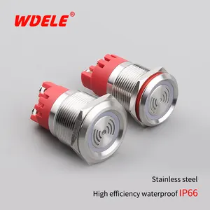 Wandu19/22MM Brand Open Hole Flash Buzzer 12V/24V/220V Red Light Stainless Steel Material Intermittent Sound