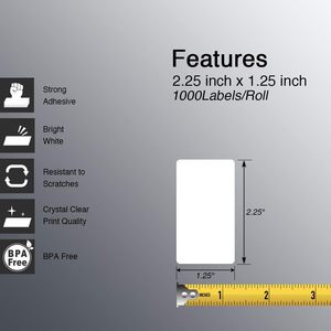 Rouleau d'étiquettes thermiques 57x32mm, 800/1000 étiquettes autocollantes, autocollant de code-barres compatible avec l'imprimante <span class=keywords><strong>Zebra</strong></span> GK420d <span class=keywords><strong>ZD420</strong></span> - Product Image 3