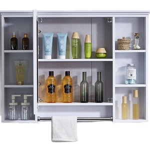 Bathroom Vanity Mirror Cabinet <b>Wall</b> Mounted <b>With</b> Shelf Waterproof Storage 60+In White Frame Illuminated <b>Plug</b> Powered - Product Image 5