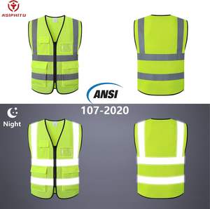 Chaleco de Seguridad Reflectante ANSI Clase 2 Impermeable para Hombre y Mujer, Amarillo, con Logotipo Personalizado, para Uso en Construcción, Cumple con las Normas ANSI/ISEA - Product Image 4